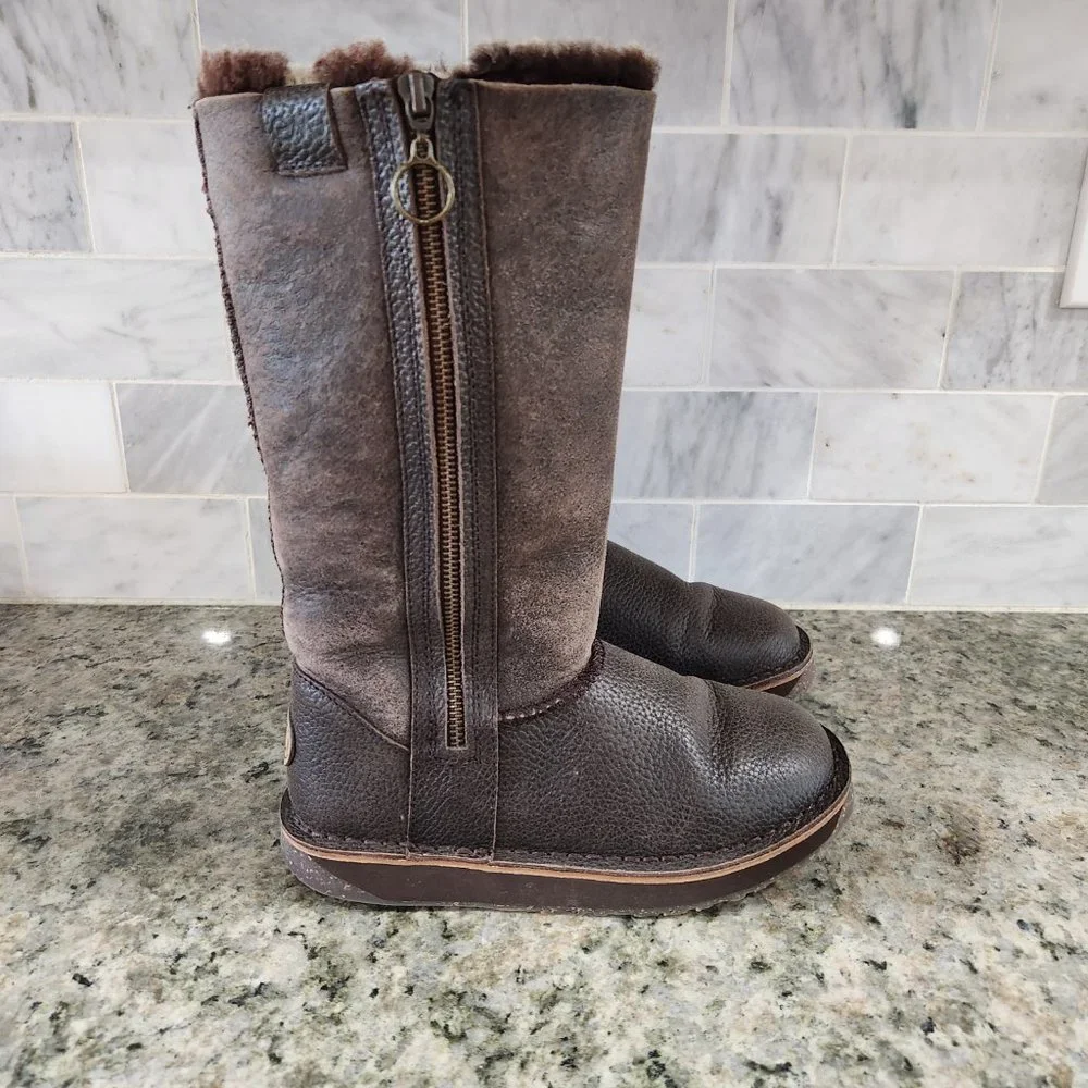 EMU Rare Ashby Australian Sheepskin Boots Chocolate Brown Size 6 W10546 - Picture 5 of 14